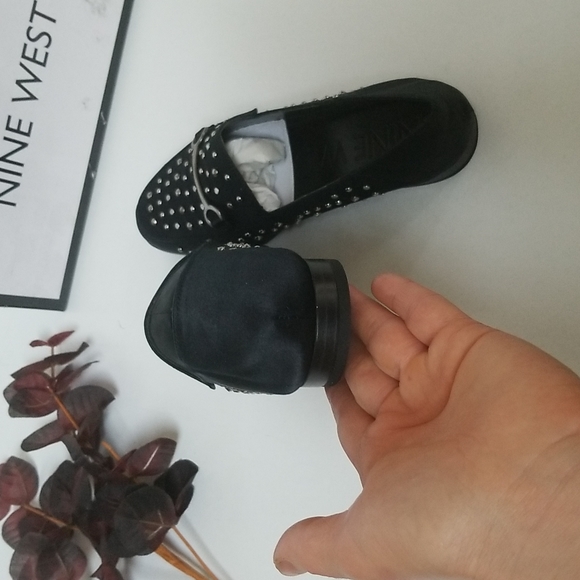 NINE WEST Westoy Satin Black Loafers Flats - Picture 6 of 8
